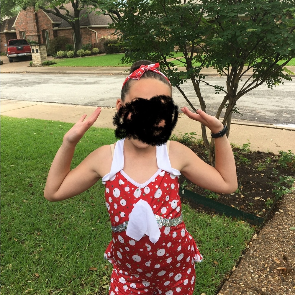 Red Polka Dot Kids Dance Costume